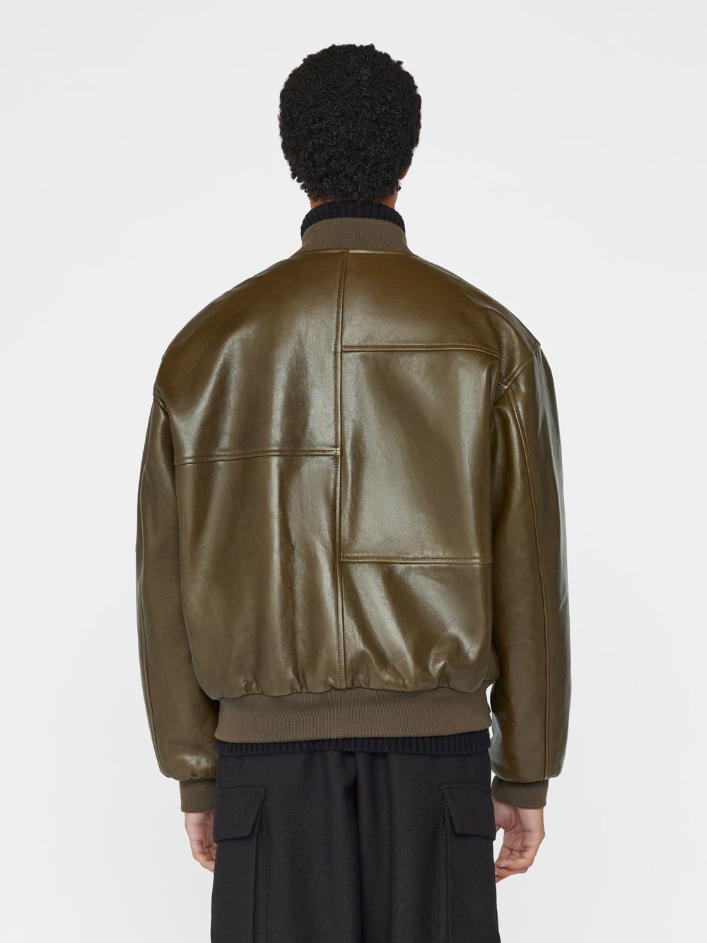 Leather Bomber -- Olive Green sold by Frame Denim product image thumbnail 7