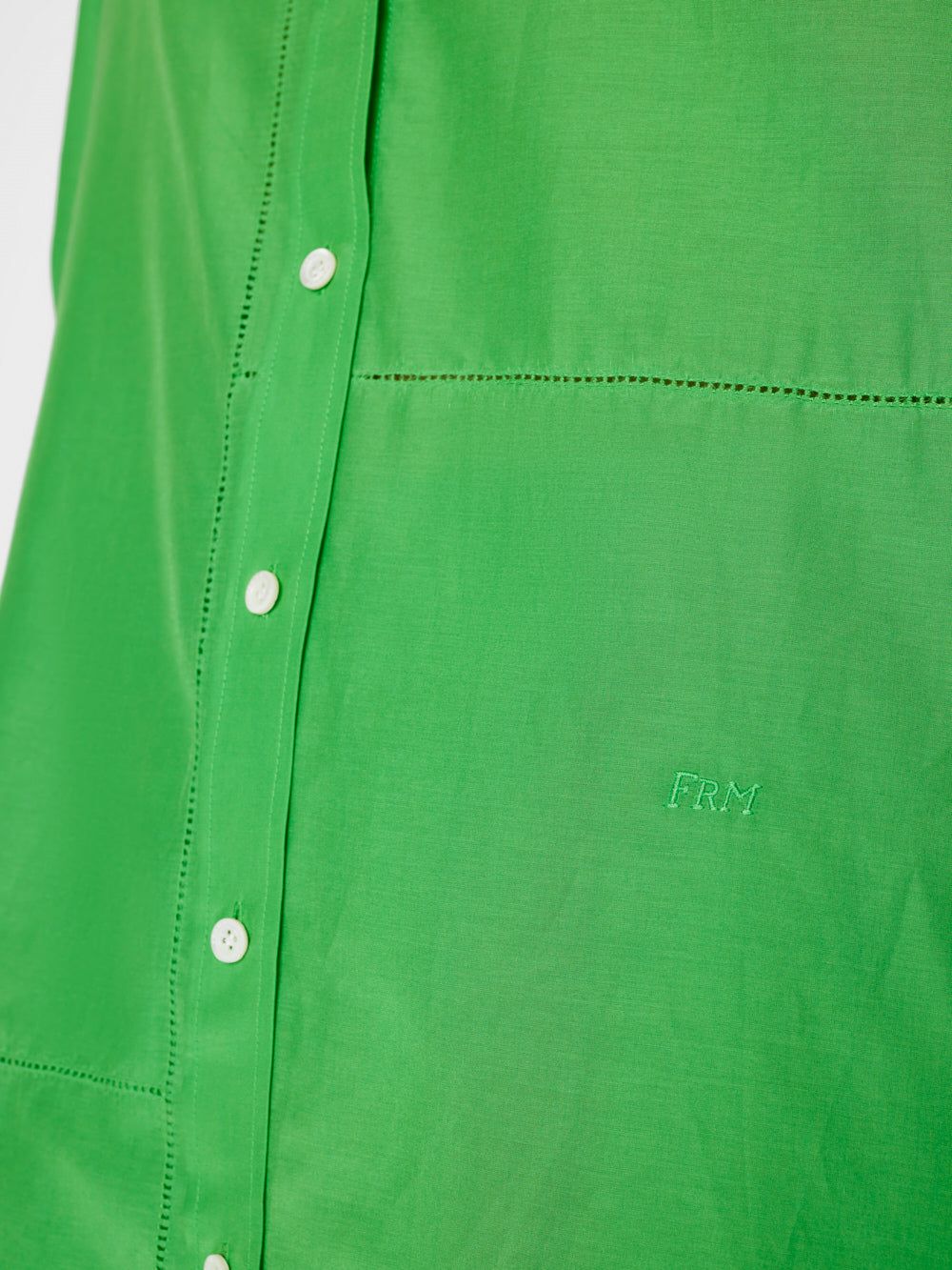 The Oversized Linear Lace Shirt -- Bright Peridot sold by Frame Denim product image thumbnail 6