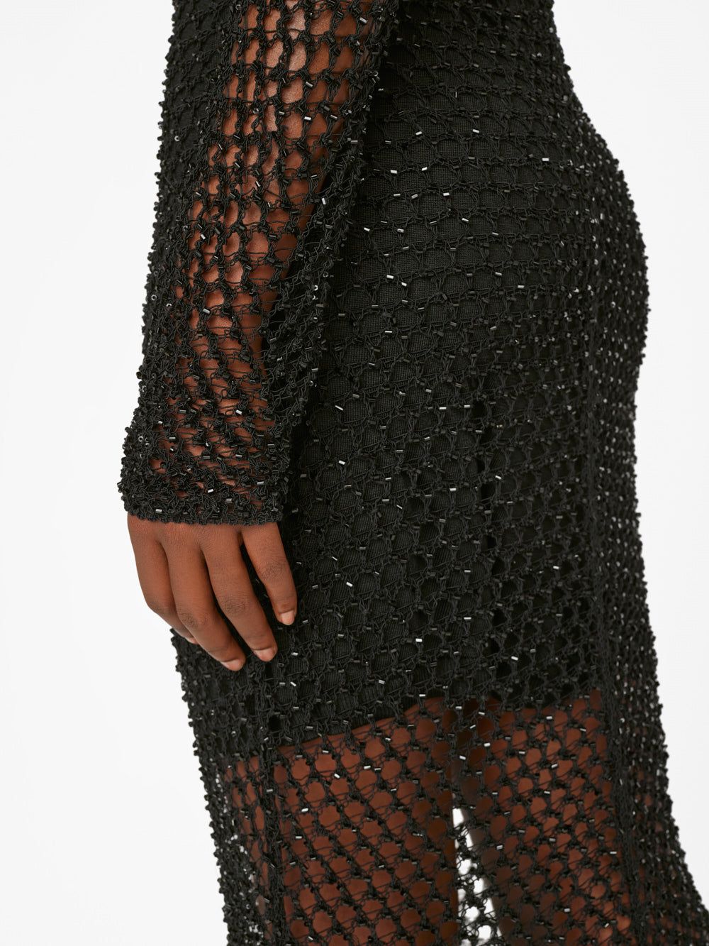 Beaded Crochet Dress -- Noir sold by Frame Denim product image thumbnail 6