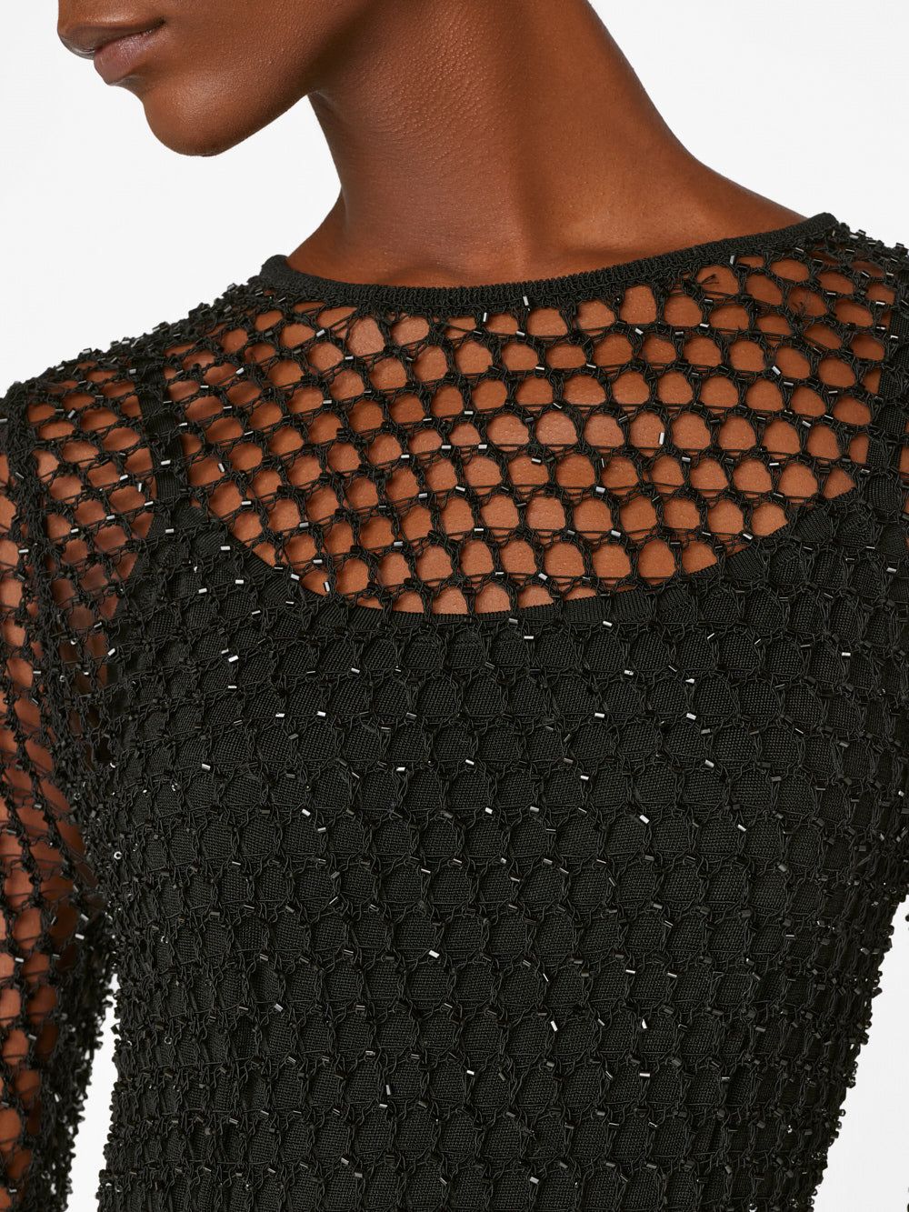 Beaded Crochet Dress -- Noir sold by Frame Denim product image thumbnail 5