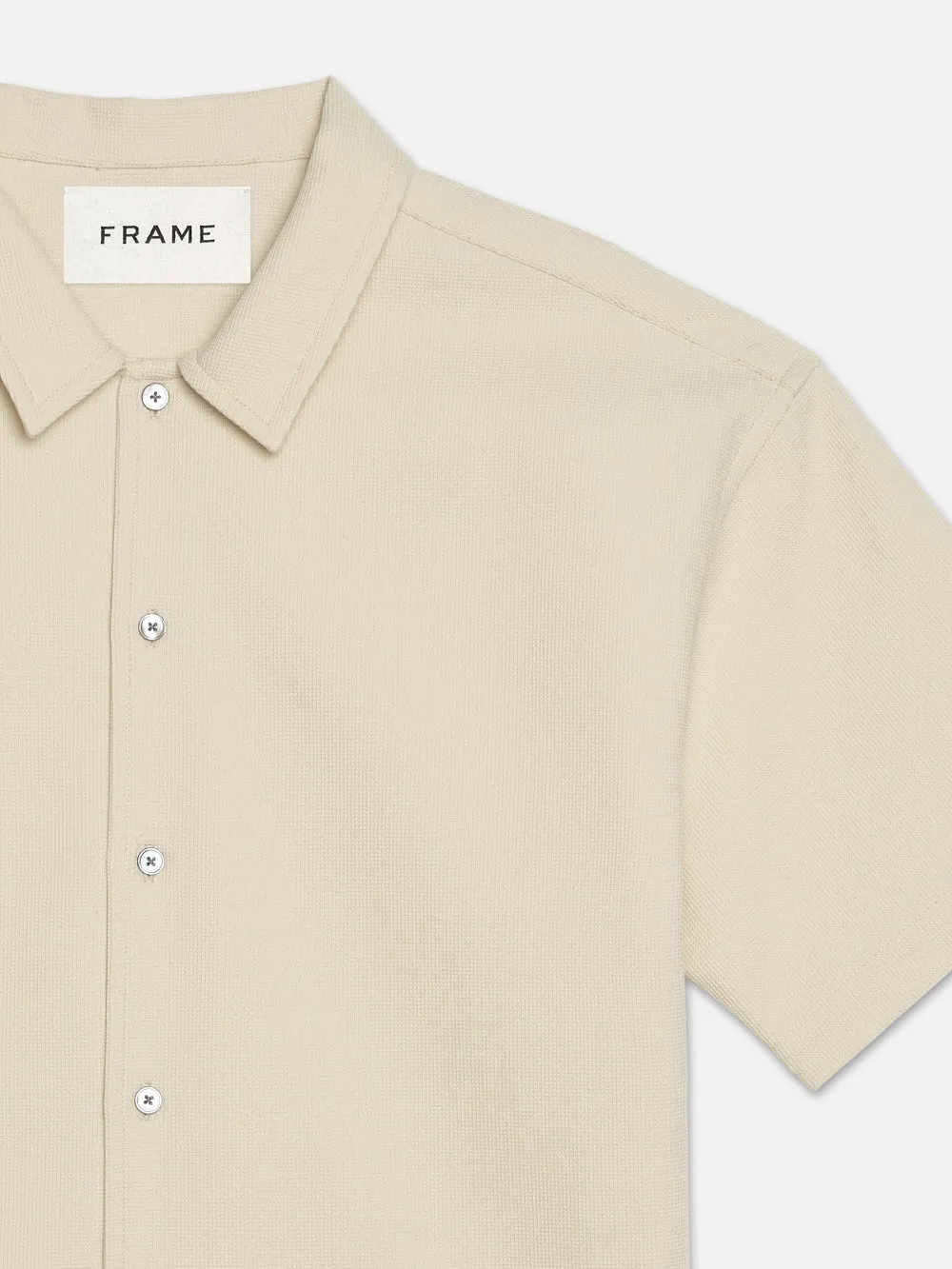 Waffle Textured Short Sleeve Shirt -- Beige sold by Frame Denim product image thumbnail 2