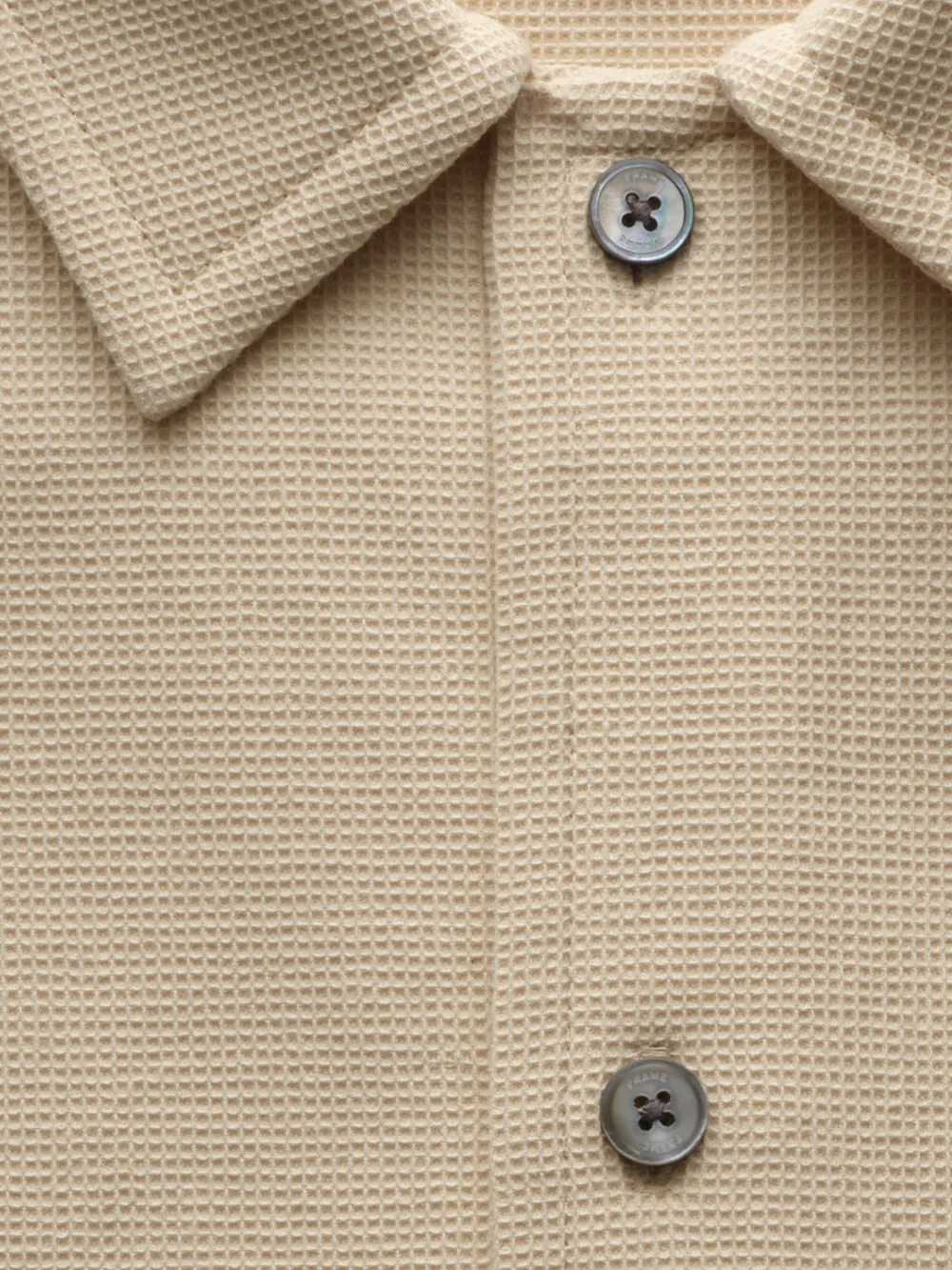 Waffle Textured Short Sleeve Shirt -- Beige sold by Frame Denim product image thumbnail 4