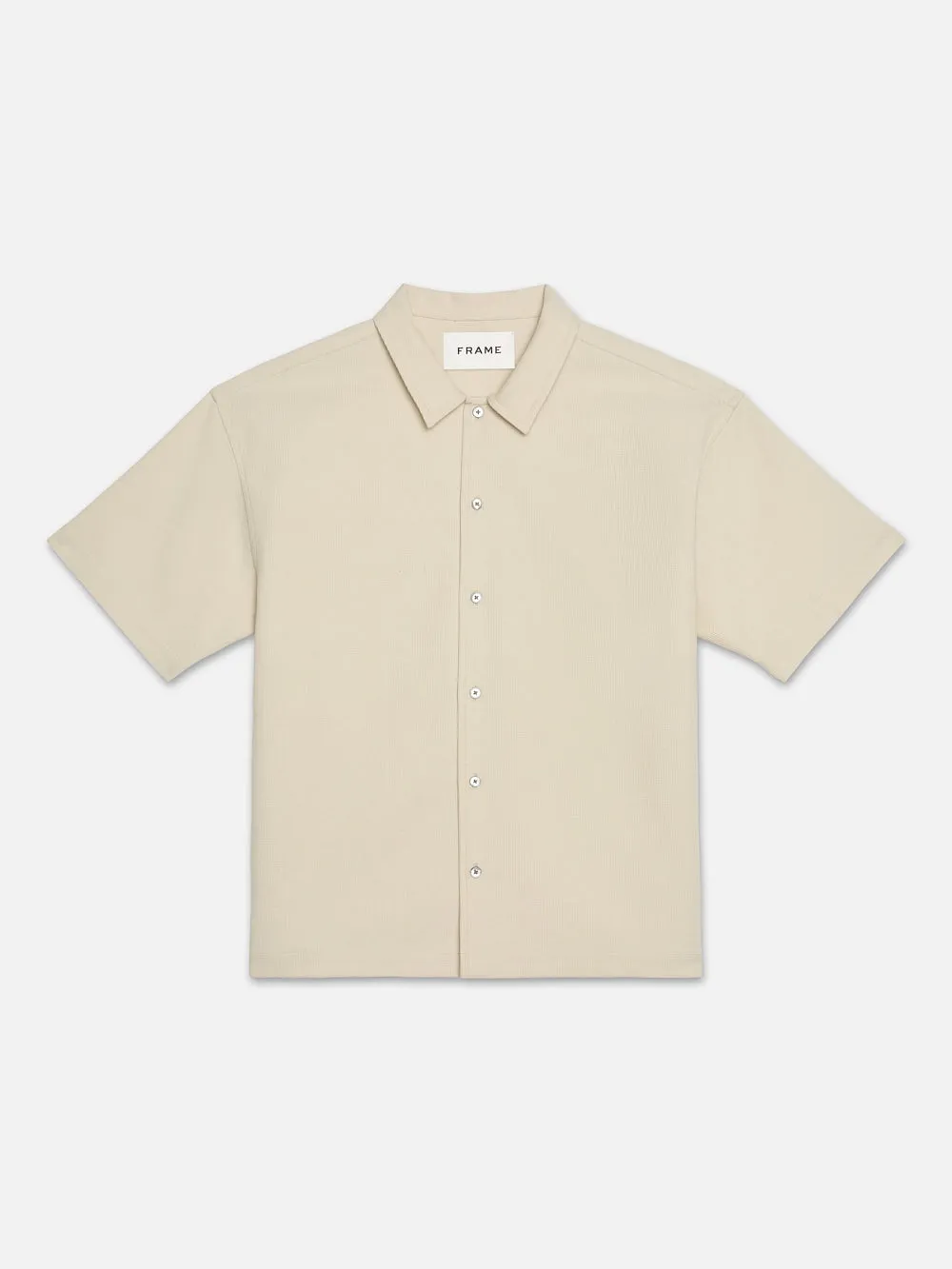 Waffle Textured Short Sleeve Shirt -- Beige sold by Frame Denim