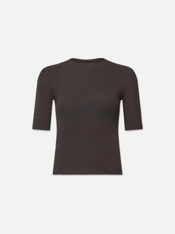 Rib Crewneck Tee -- Espresso made by Frame Denim