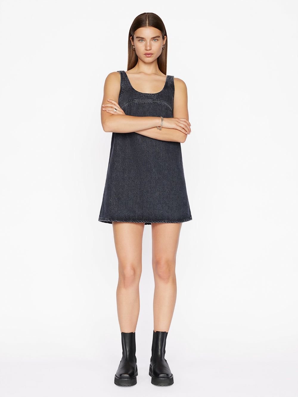 Micro Flare Denim Dress -- Astray sold by Frame Denim product image thumbnail 3