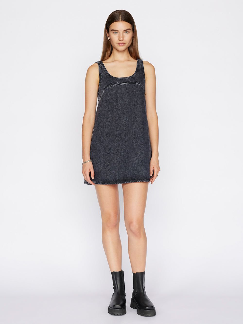 Micro Flare Denim Dress -- Astray sold by Frame Denim