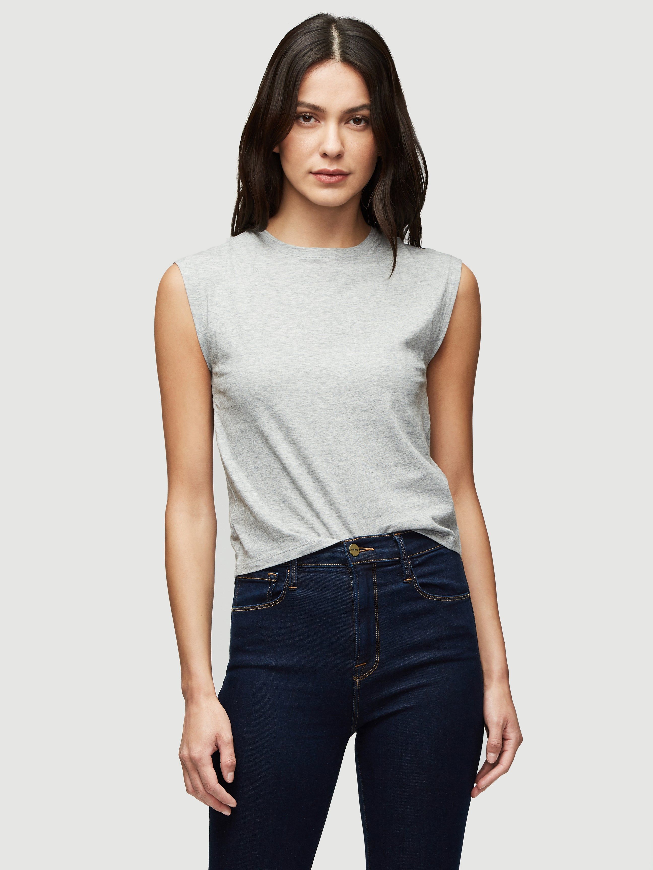 Le High Rise Muscle Tee -- Gris Heather sold by Frame Denim product image thumbnail 3