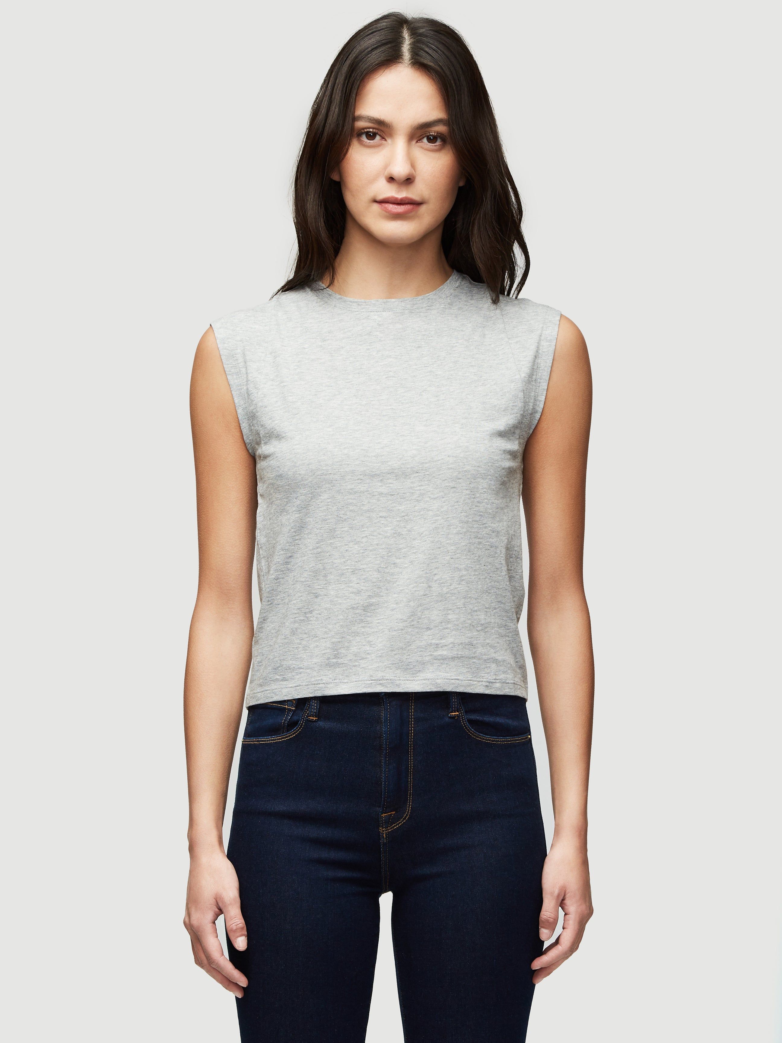 Le High Rise Muscle Tee -- Gris Heather sold by Frame Denim product image thumbnail 2