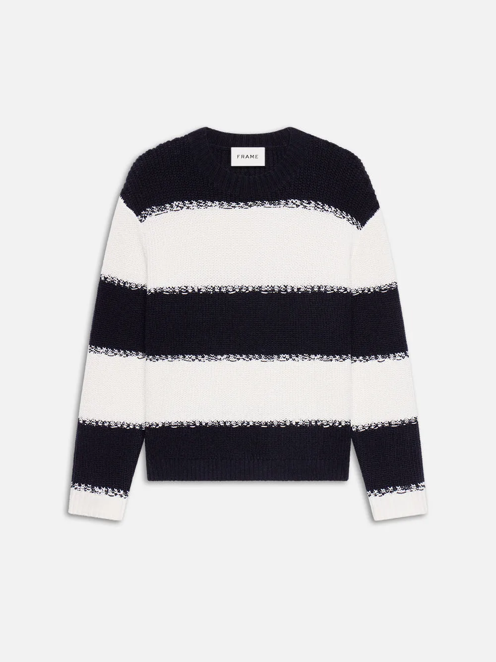 Striped Sweater -- Dark Navy Stripe sold by Frame Denim