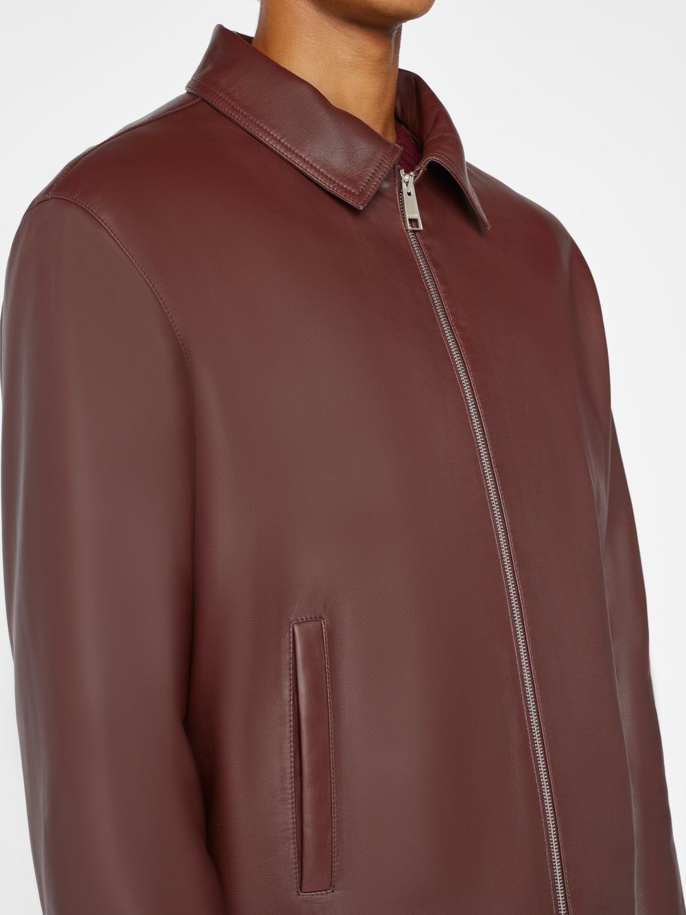 Leather Jacket -- Dark Burgundy sold by Frame Denim product image thumbnail 4