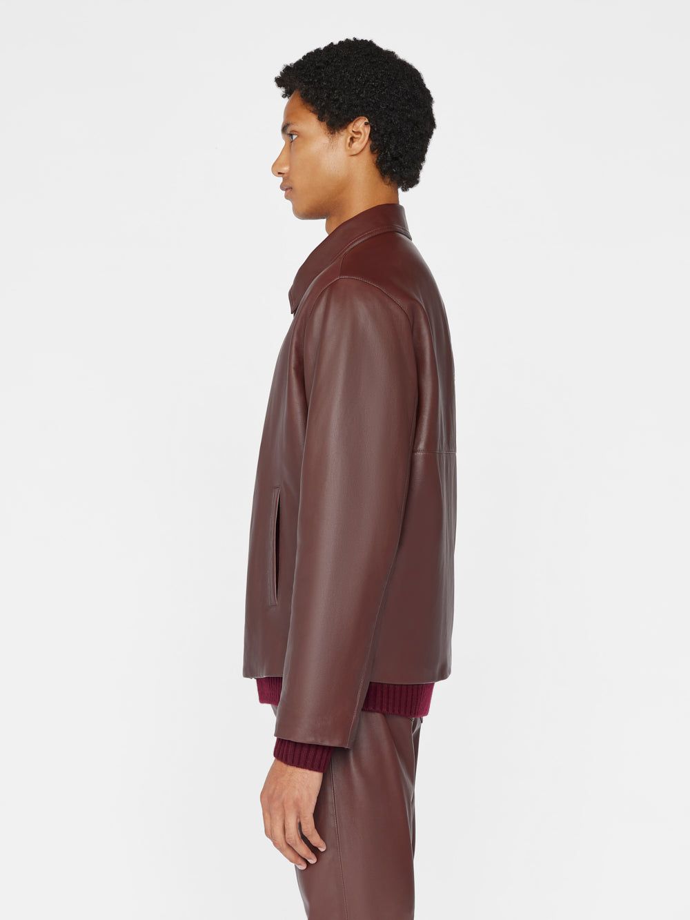 Leather Jacket -- Dark Burgundy sold by Frame Denim product image thumbnail 7