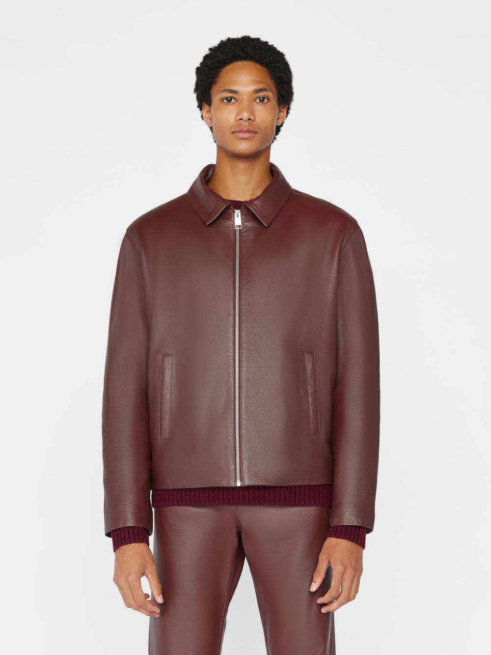 Leather Jacket -- Dark Burgundy sold by Frame Denim product image thumbnail 2