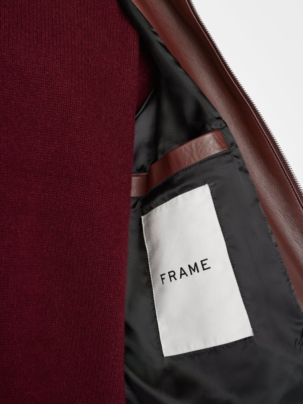 Leather Jacket -- Dark Burgundy sold by Frame Denim product image thumbnail 6