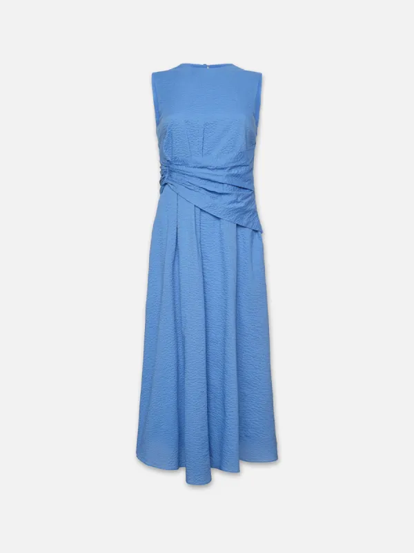 Ruched Sleeveless Midi Dress -- Coastal Blue sold by Frame Denim