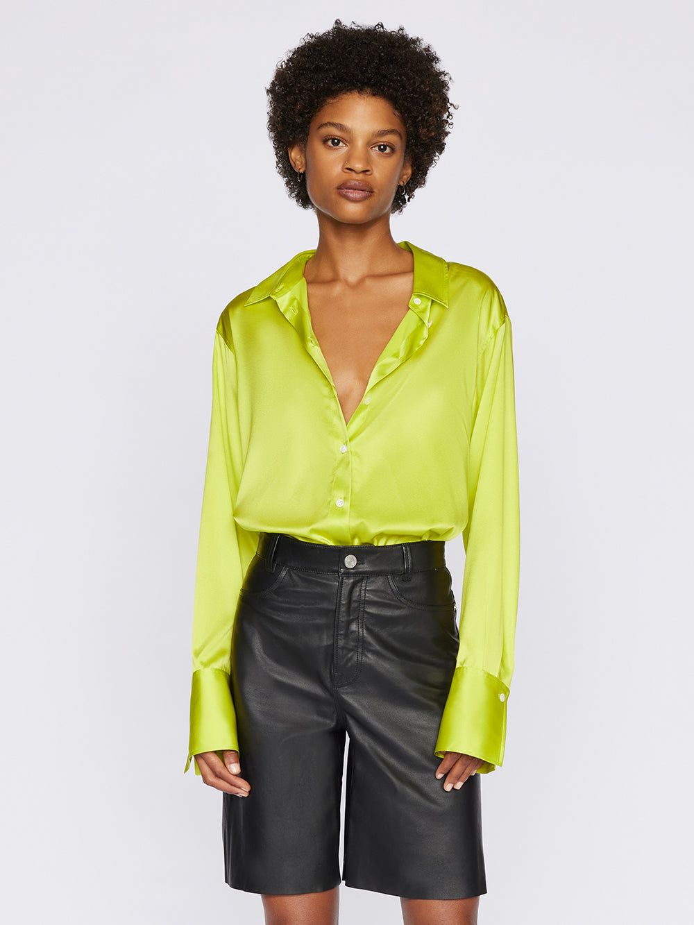 The Standard Shirt -- Flash Lime sold by Frame Denim