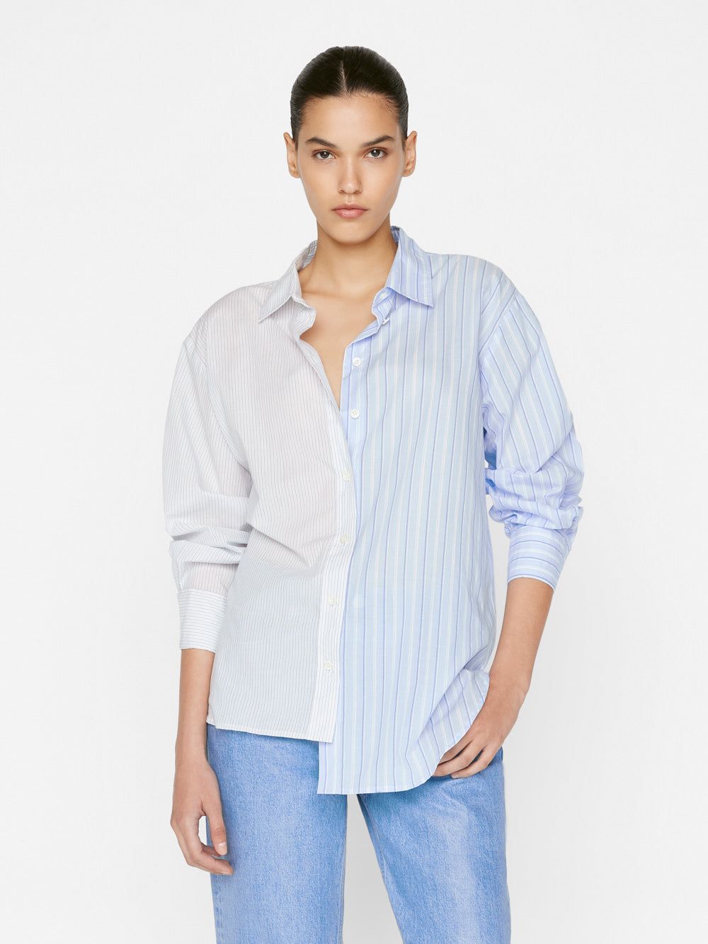 Le Mix Oversized Shirt -- Blanc Multi sold by Frame Denim product image thumbnail 3