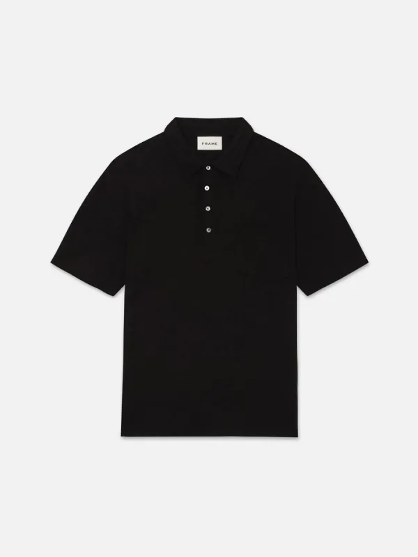 Duo Fold Polo -- Black sold by Frame Denim