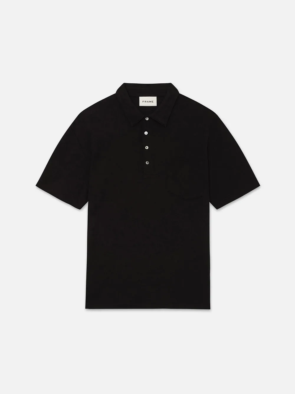 Duo Fold Polo -- Black sold by Frame Denim