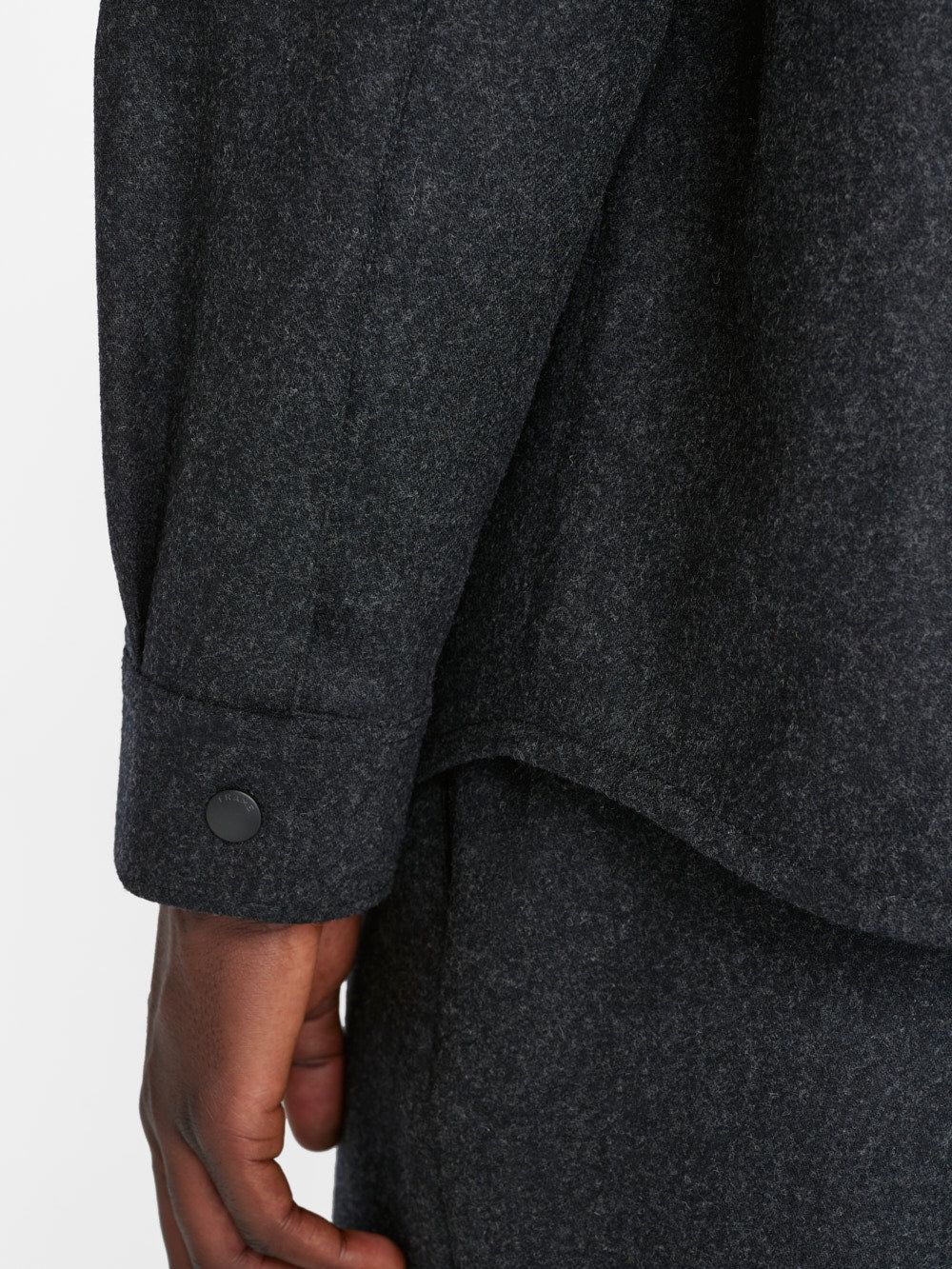 Modern Flannel Long Sleeve Zip Shirt -- Charcoal Grey sold by Frame Denim product image thumbnail 5