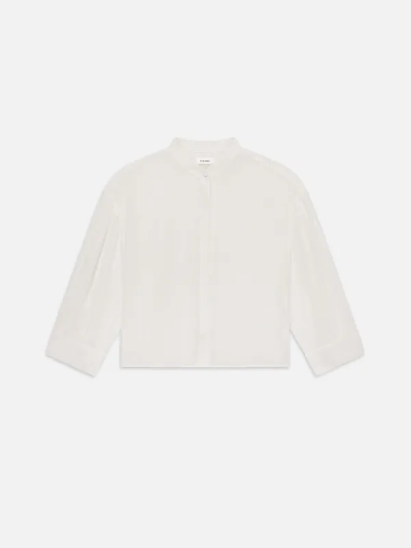 Modern Puff Sleeve Shirt -- White sold by Frame Denim