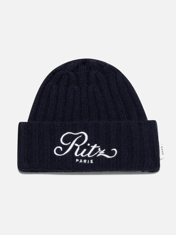 Ritz Cashmere Beanie -- Navy made by Frame Denim