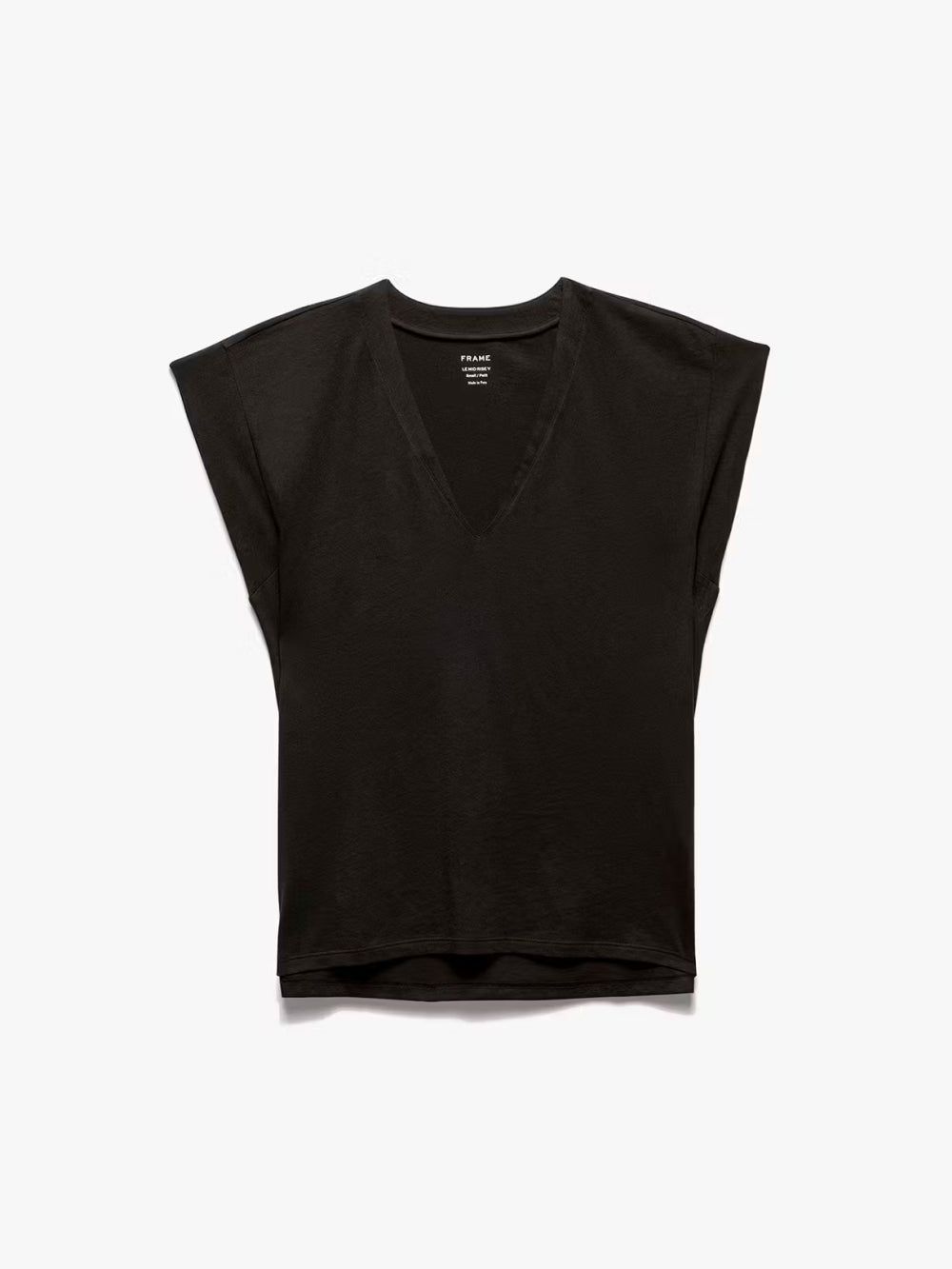 Le Mid Rise V Neck Tee -- Espresso sold by Frame Denim