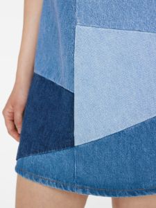 Patchwork Micro Flare Denim Dress -- Blue Compilation sold by Frame Denim