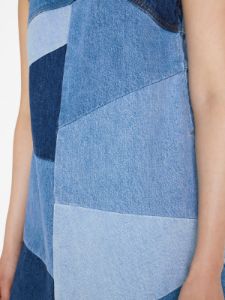 Patchwork Micro Flare Denim Dress -- Blue Compilation sold by Frame Denim