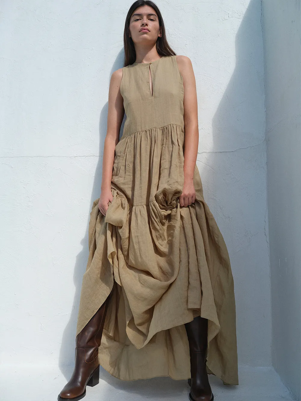 Sleeveless Tiered Maxi -- Cypress sold by Frame Denim product image thumbnail 2
