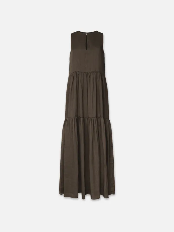 Sleeveless Tiered Maxi -- Cypress made by Frame Denim