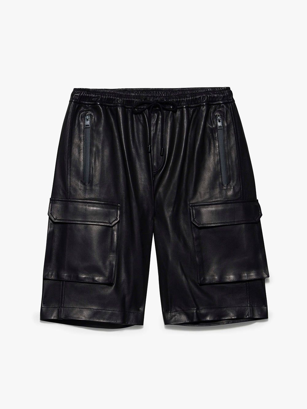 Cargo Leather Short -- Noir sold by Frame Denim