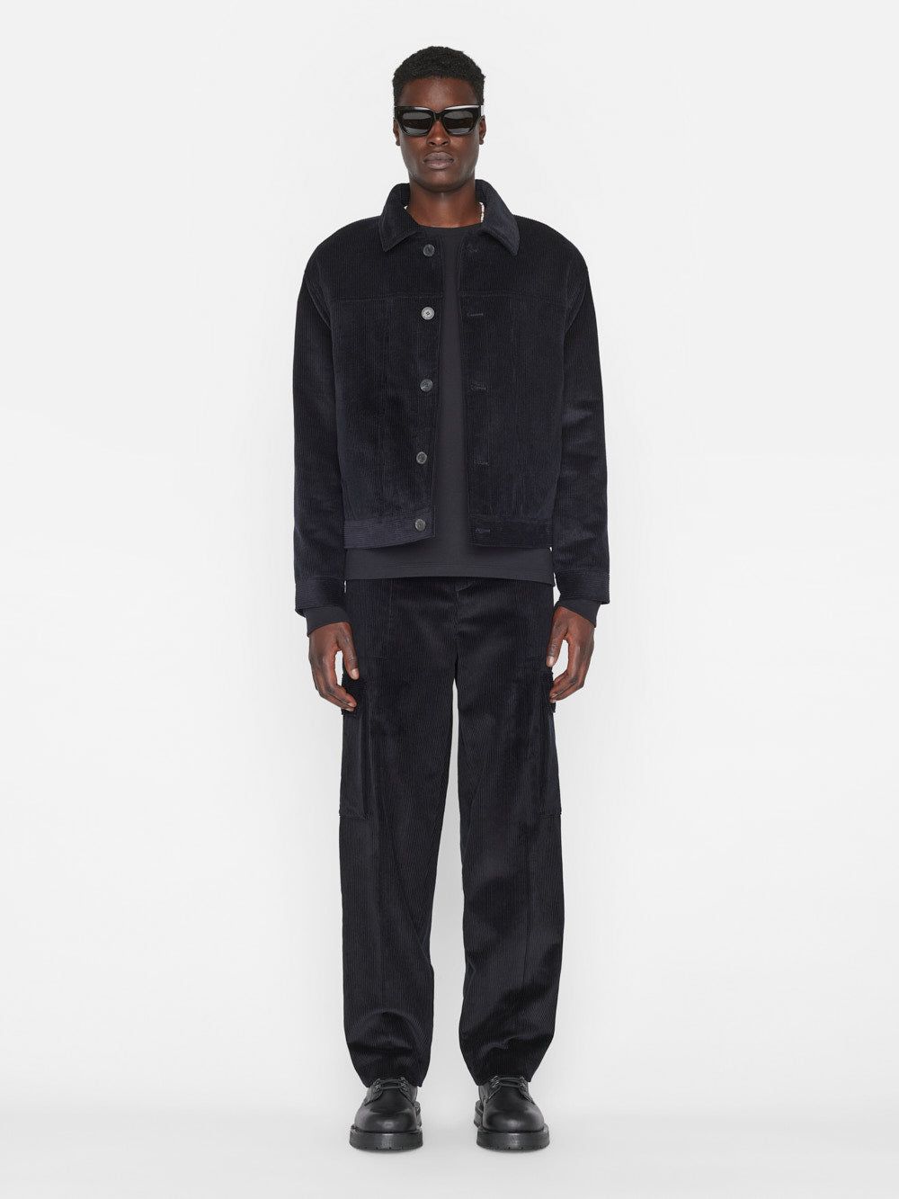 Wide Wale Corduroy Trucker Jacket -- Noir sold by Frame Denim product image thumbnail 2