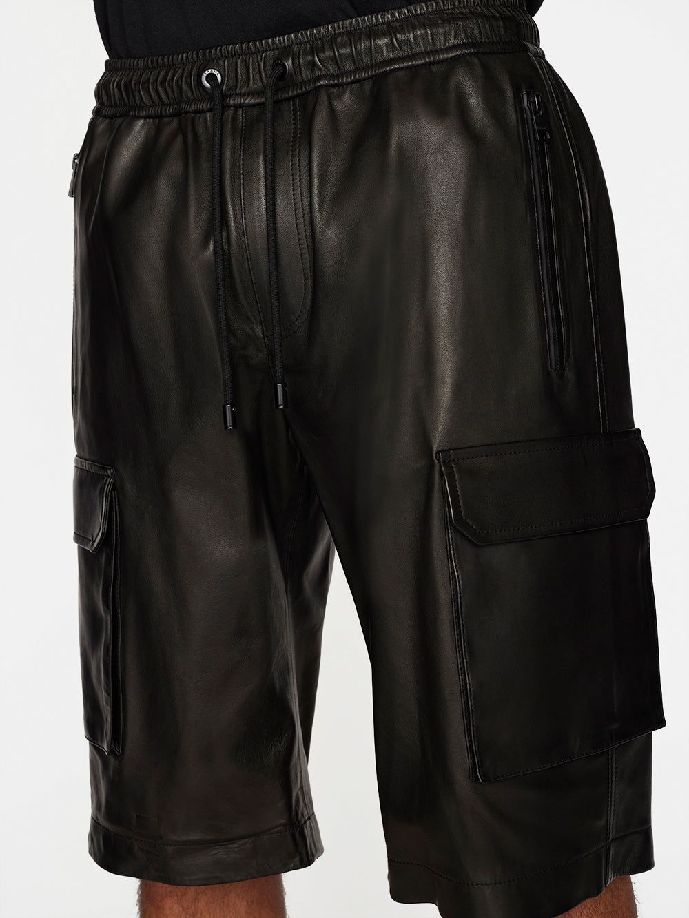 Cargo Leather Short -- Noir sold by Frame Denim product image thumbnail 4
