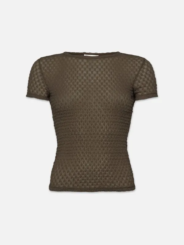 Mesh Lace Baby Tee -- Cypress made by Frame Denim
