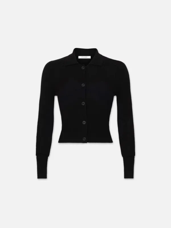 Shrunken Cashmere Cardi -- Noir sold by Frame Denim