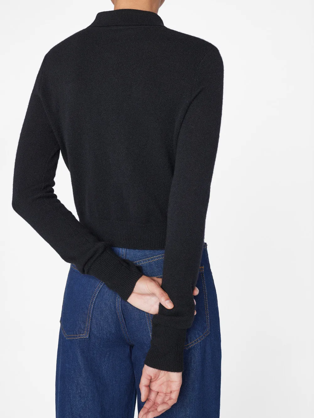Shrunken Cashmere Cardi -- Noir sold by Frame Denim product image thumbnail 5