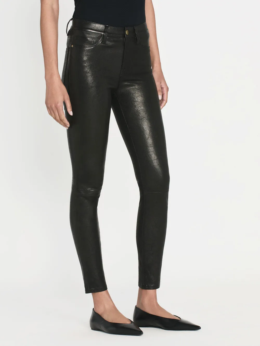 Leather Le High Skinny -- Washed Black sold by Frame Denim product image thumbnail 4