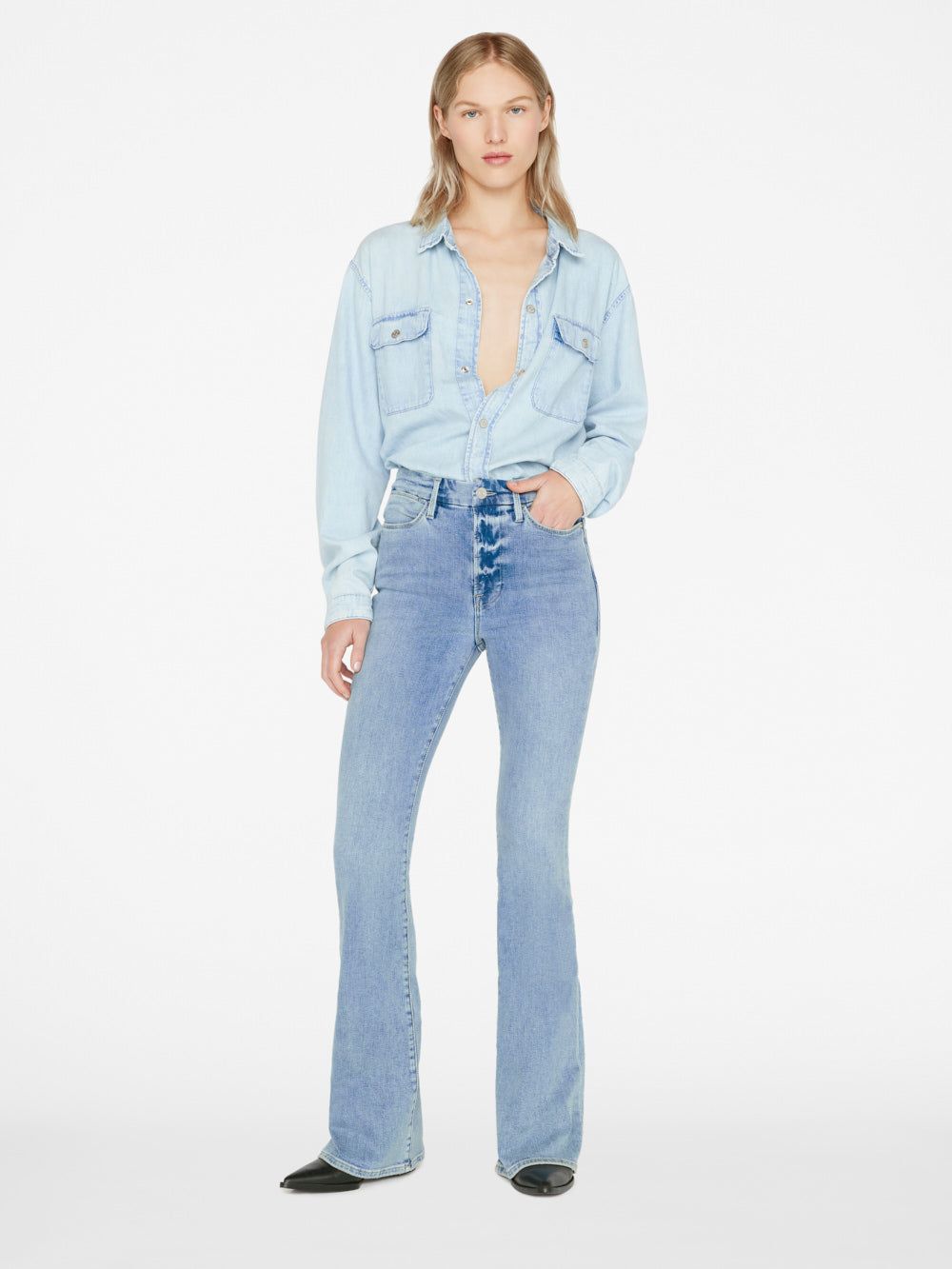 Le Super High Flare -- Jadite sold by Frame Denim product image thumbnail 3