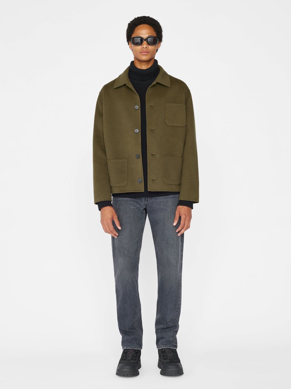 Double Face Wool Jacket -- Olive Green sold by Frame Denim