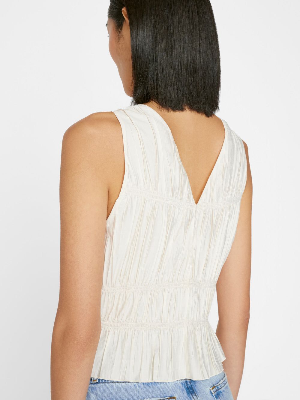 Cinched Crinkle Tank -- Off White sold by Frame Denim product image thumbnail 5