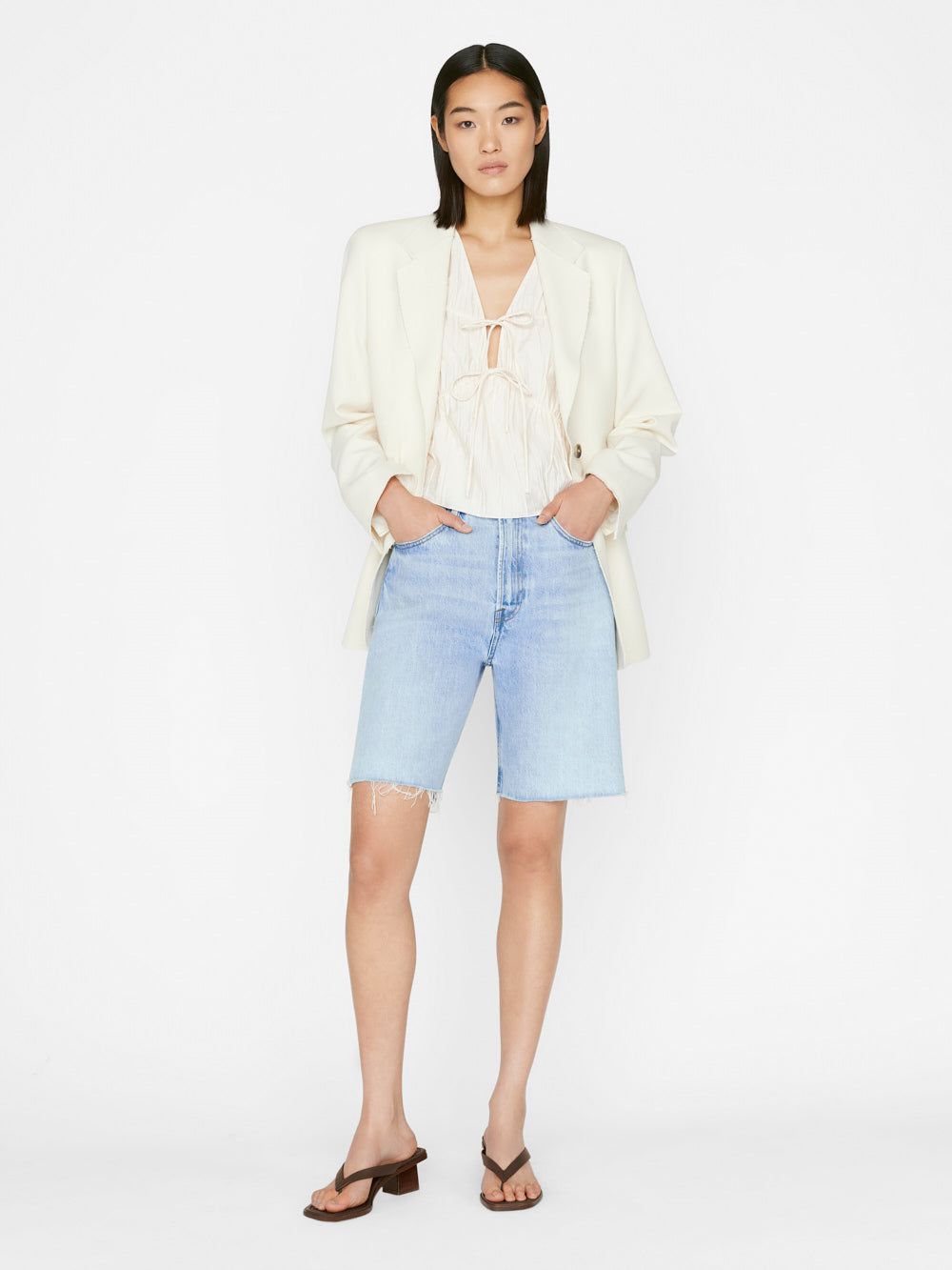 Cinched Crinkle Tank -- Off White sold by Frame Denim product image thumbnail 2