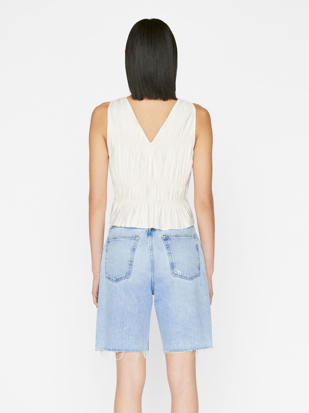 Cinched Crinkle Tank -- Off White sold by Frame Denim product image thumbnail 7