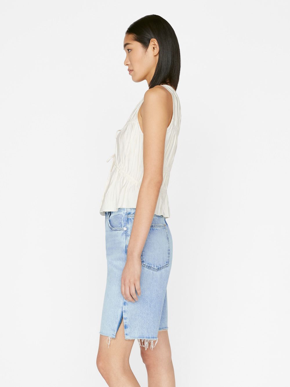 Cinched Crinkle Tank -- Off White sold by Frame Denim product image thumbnail 6
