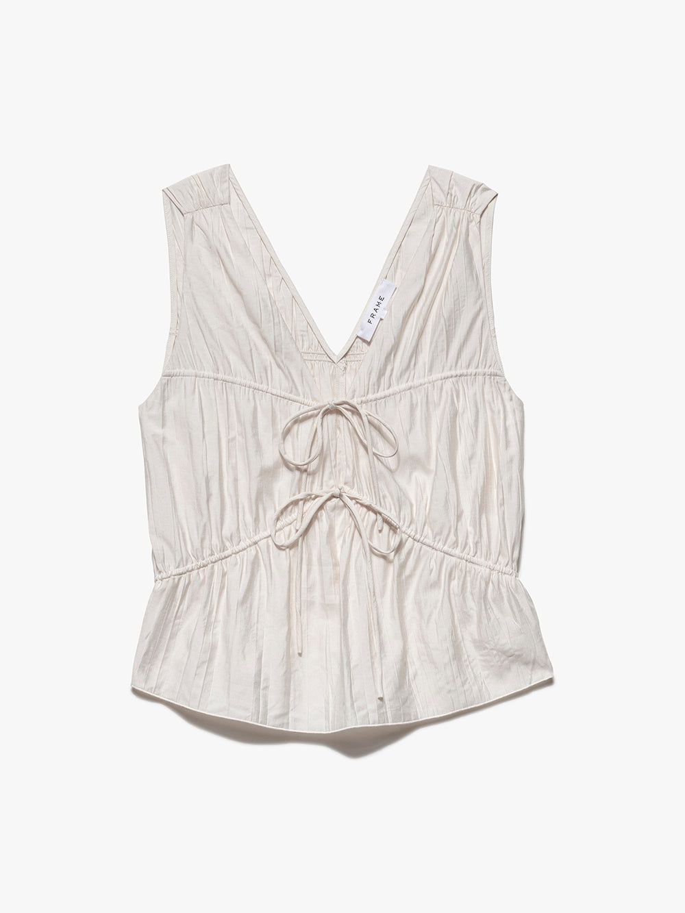 Cinched Crinkle Tank -- Off White sold by Frame Denim product image thumbnail 8