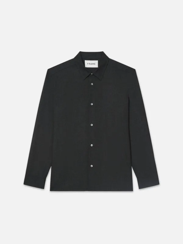 Brushed Flannel Shirt -- Charcoal sold by Frame Denim