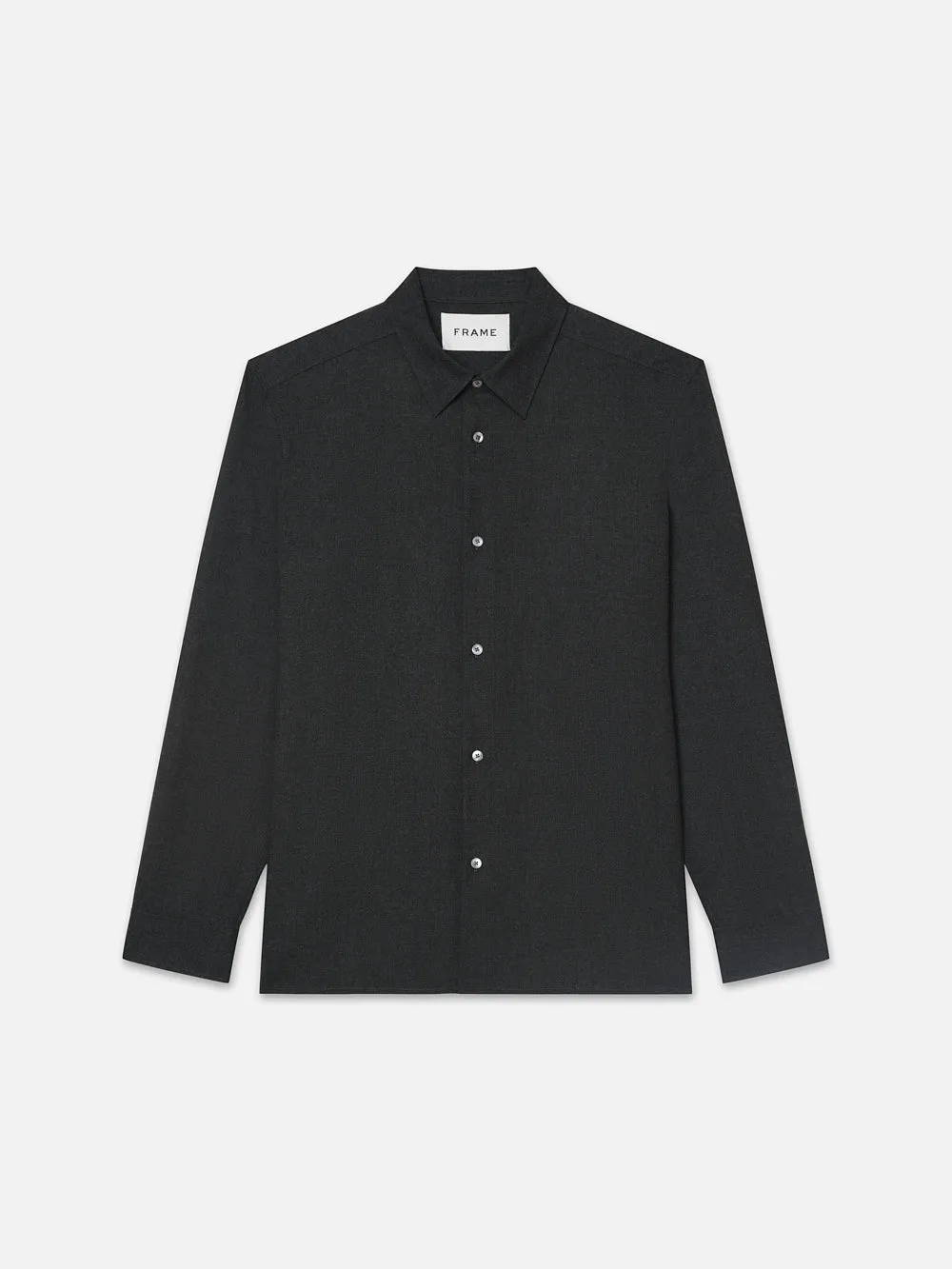 Brushed Flannel Shirt -- Charcoal sold by Frame Denim