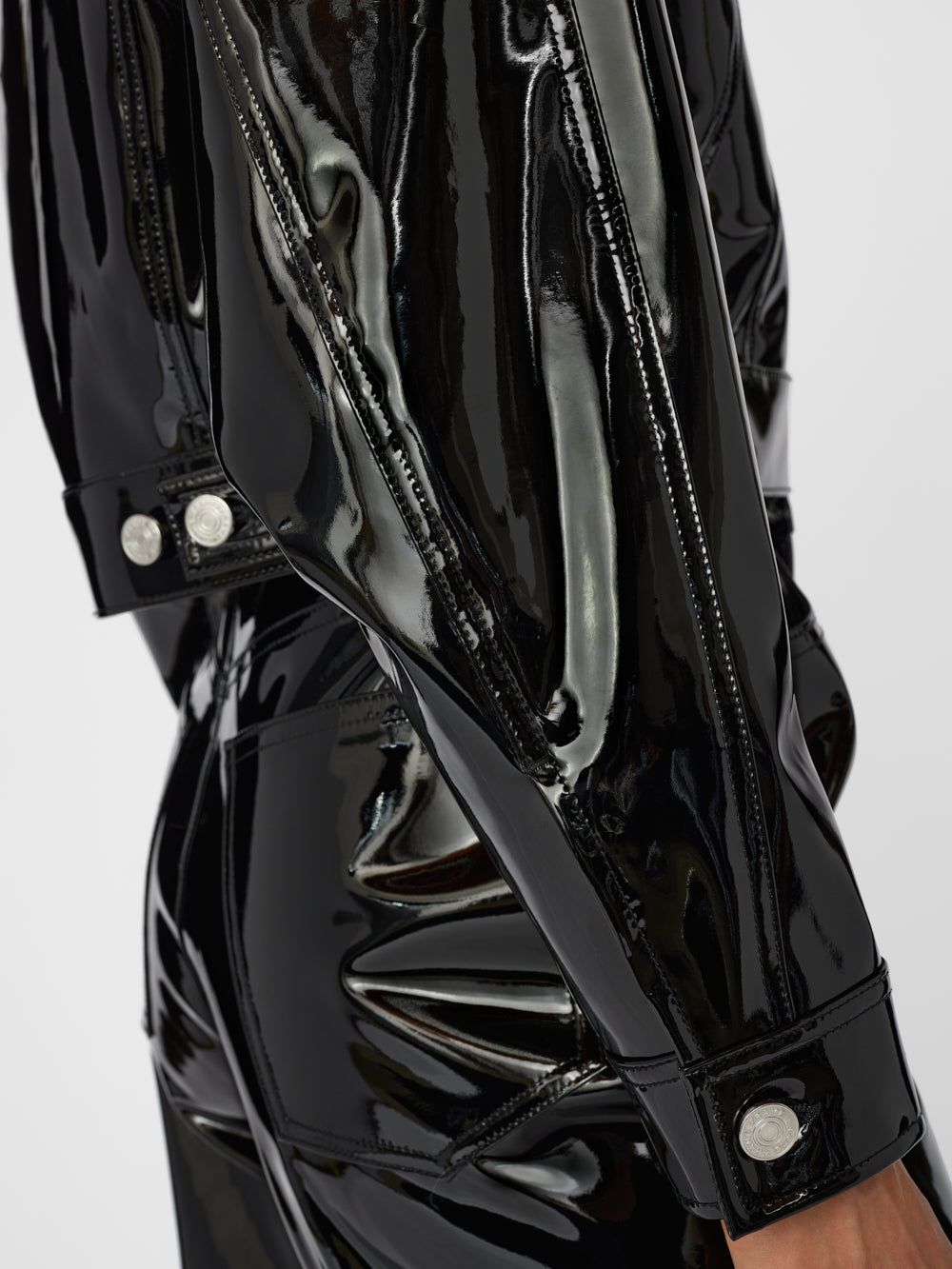 Cropped Oversized Jacket -- Black Liquid sold by Frame Denim product image thumbnail 4