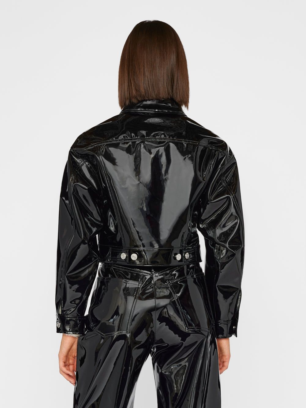 Cropped Oversized Jacket -- Black Liquid sold by Frame Denim product image thumbnail 7
