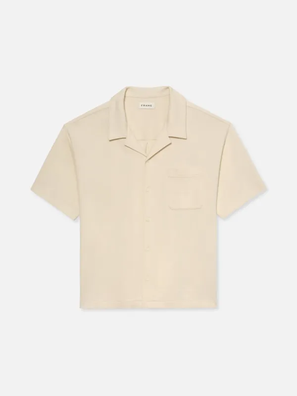 Duo Fold Relaxed Short Sleeve Shirt -- White Sand sold by Frame Denim