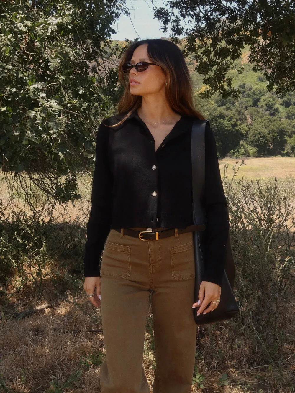 Shrunken Cashmere Cardi -- Black sold by Frame Denim product image thumbnail 2